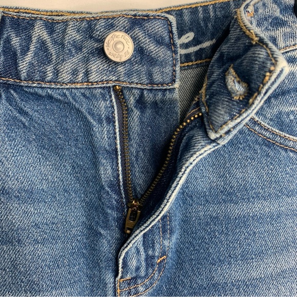 We The Free Womens Size 26 Bailey Frayed Fringe Blue Denim Jean Mini Skirt - Picture 5 of 8